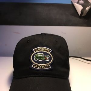 Supreme LACOSTE Twill 6-Panel Black